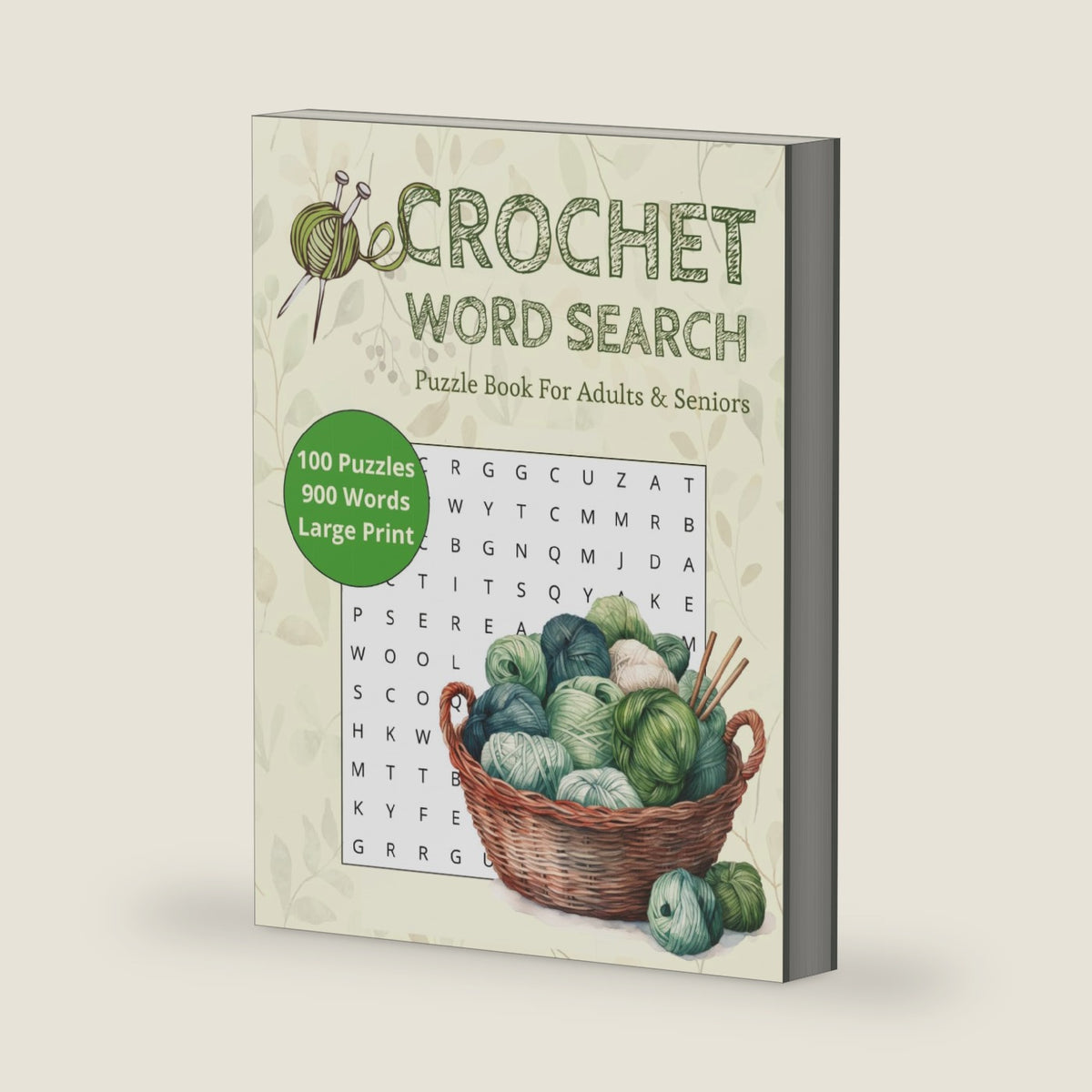 CROCHET WORD SEARCH: A Fun and Relaxing Large Print Crochet Word Search Puzzle Book for Adults and Seniors | 100 Themed Puzzles to Boost Your Brain ... Love for Yarn | 8.5" x 11" inches, 201 pages by DJI Hane