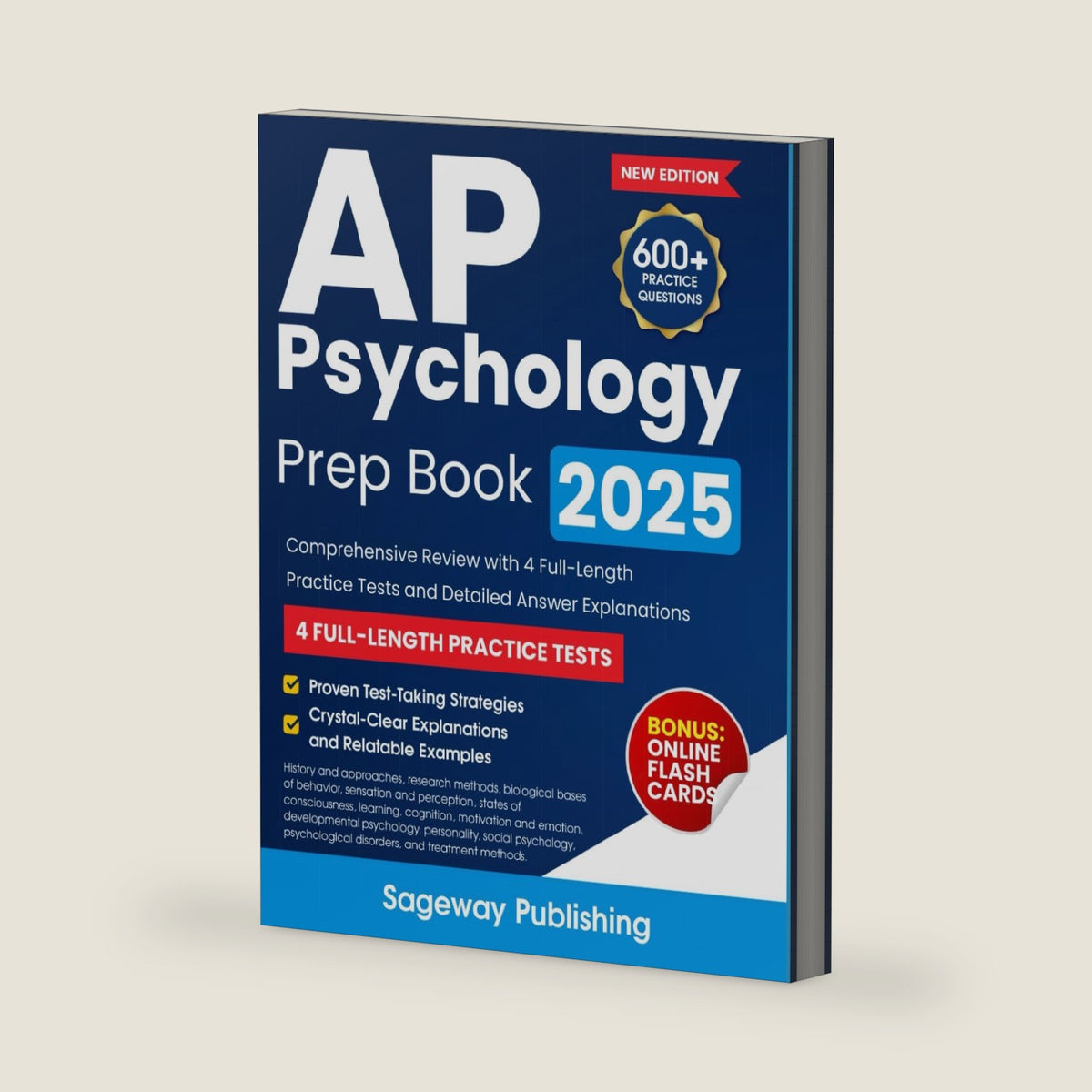 AP Psychology Prep Book 2025: Comprehensive Review with 4 Full-Length Practice Tests and Detailed Answer Explanations (AP Test Preparations) by Sageway Publishing
