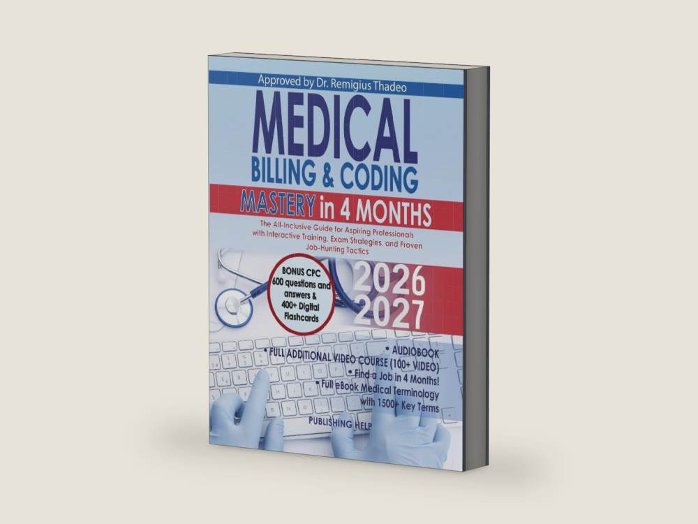 Medical Billing & Coding Mastery in 4 Months: The All-Inclusive Guide for Aspiring Professionals with Interactive Training, Exam Strategies, and Proven Job-Hunting Tactics by Publishing Help | barcode:9798327456310 | source:9798327456310-right-three-quarter.jpg