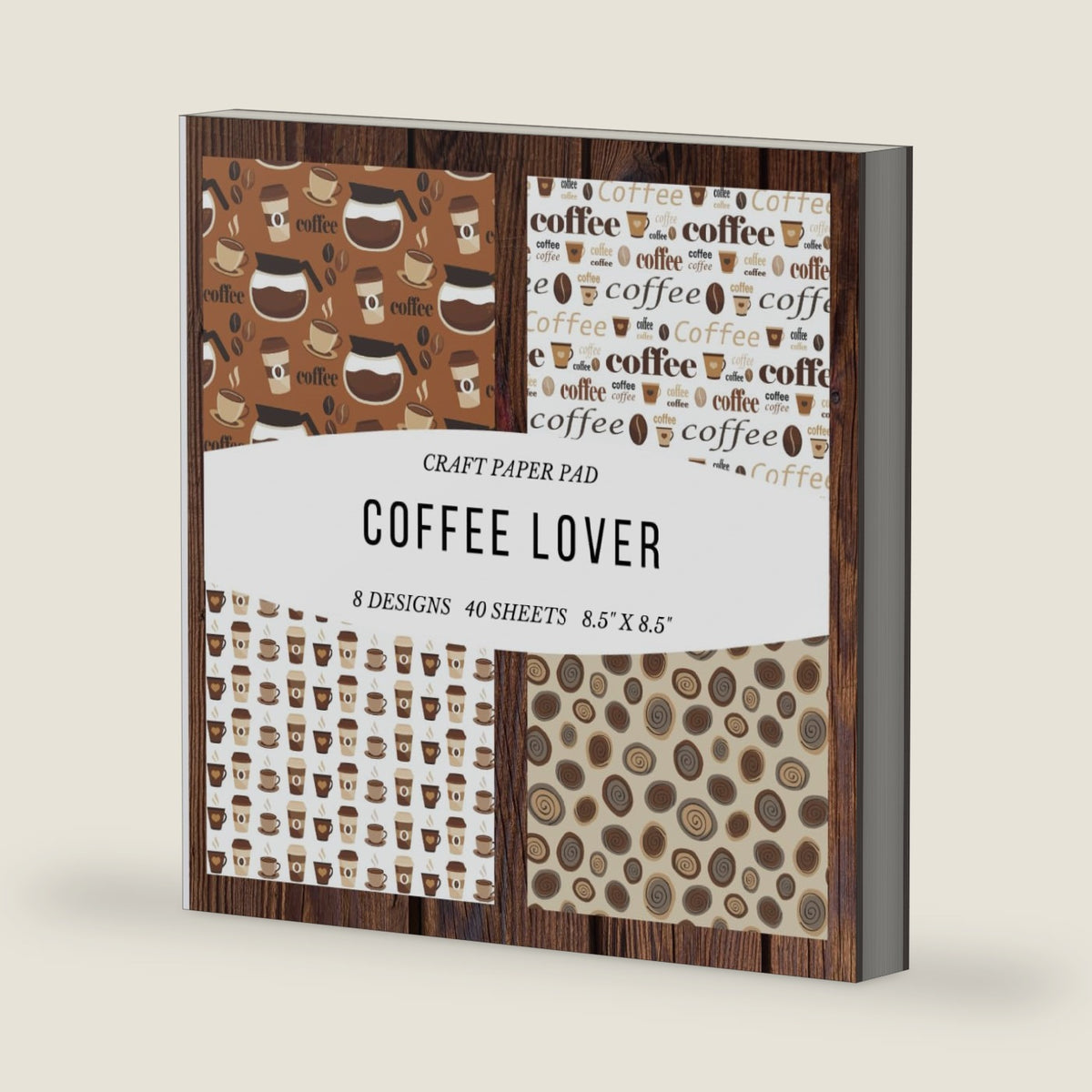 Craft Paper Pad Coffee Lover 8.5x8.5 Craft Paper, 8 Designs, 40 Sheets: Origami Vintage Flowers Pattern Scrapbooking Cardmaking Craft DIY Die Cuts ... Album for Kids Party Christmas Greeting Cards by House And Home