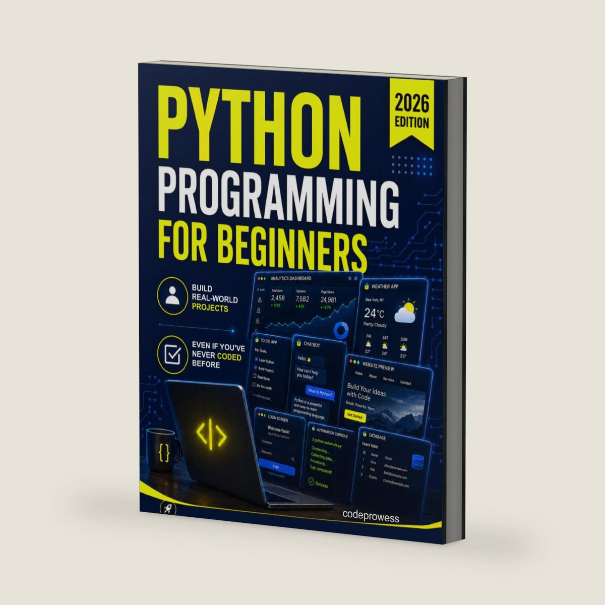 Python Programming for Beginners: The Complete Python Coding Crash Course - Boost Your Growth with an Innovative Ultra-Fast Learning Framework and Exclusive Hands-On Interactive Exercises & Projects by codeprowess