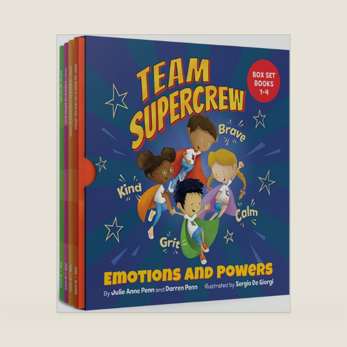 Team Supercrew - Emotions and Powers - 4 Book Box Set (books 1-4): Social Emotional Learning for Kids Ages 2 - 8 | CBT-Inspired Stories to Build Confidence and Manage Emotions by Julie Anne Penn