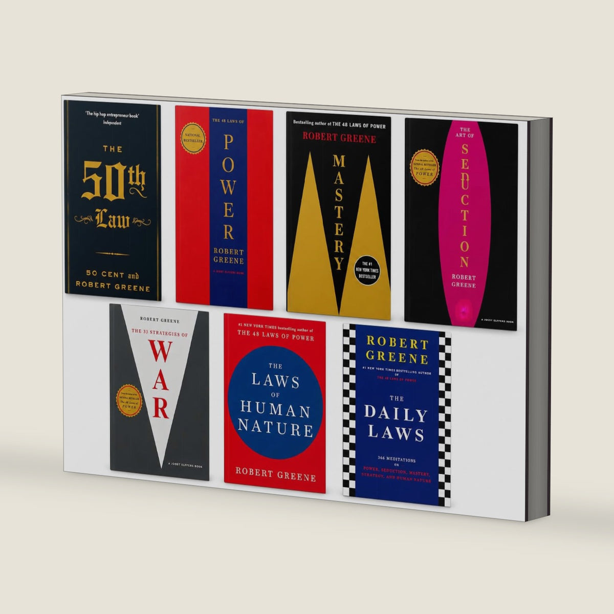 Robert Greene 7-Book Collection Set – The 48 Laws of Power, The Laws of Human Nature, The 33 Strategies of War, The Art of Seduction, Mastery, The Daily Laws & The 50th Law by Robert Greene