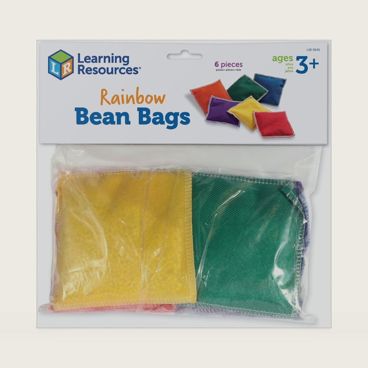 Learning Resources Rainbow Bean Bags - 6 Pieces, PreK+ | Ages 3+ Bean Bags for Kids, Counting and Sorting Toys, Hand Eye Coordination