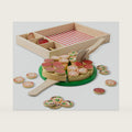 Melissa & Doug Wooden Pizza Party Play Set, 36 Self-Stick Toppings, Pizza Toy Kitchen Set & Play Kitchen Accessories, Preschool Toys for Boys & Girls 3+