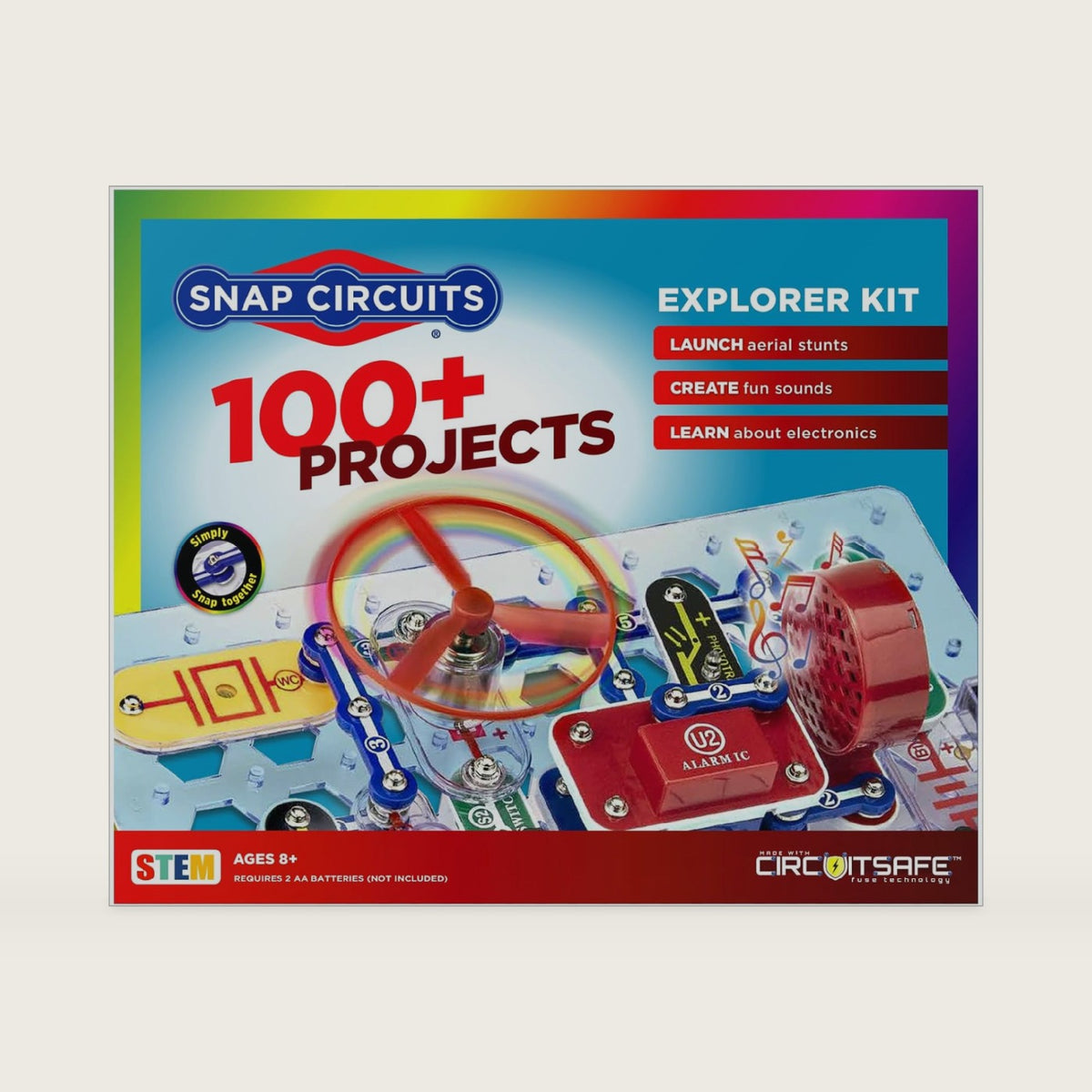 SNAP CIRCUITS Jr. SC-100 STEM Electronics Kit, 100+ Projects, Ages 8+