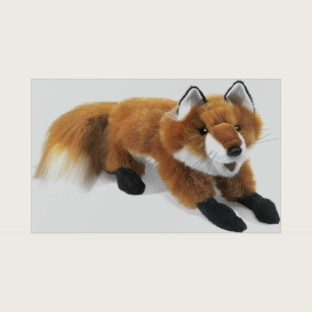 Folkmanis Small Red Fox Hand Puppet, Red, White, Black