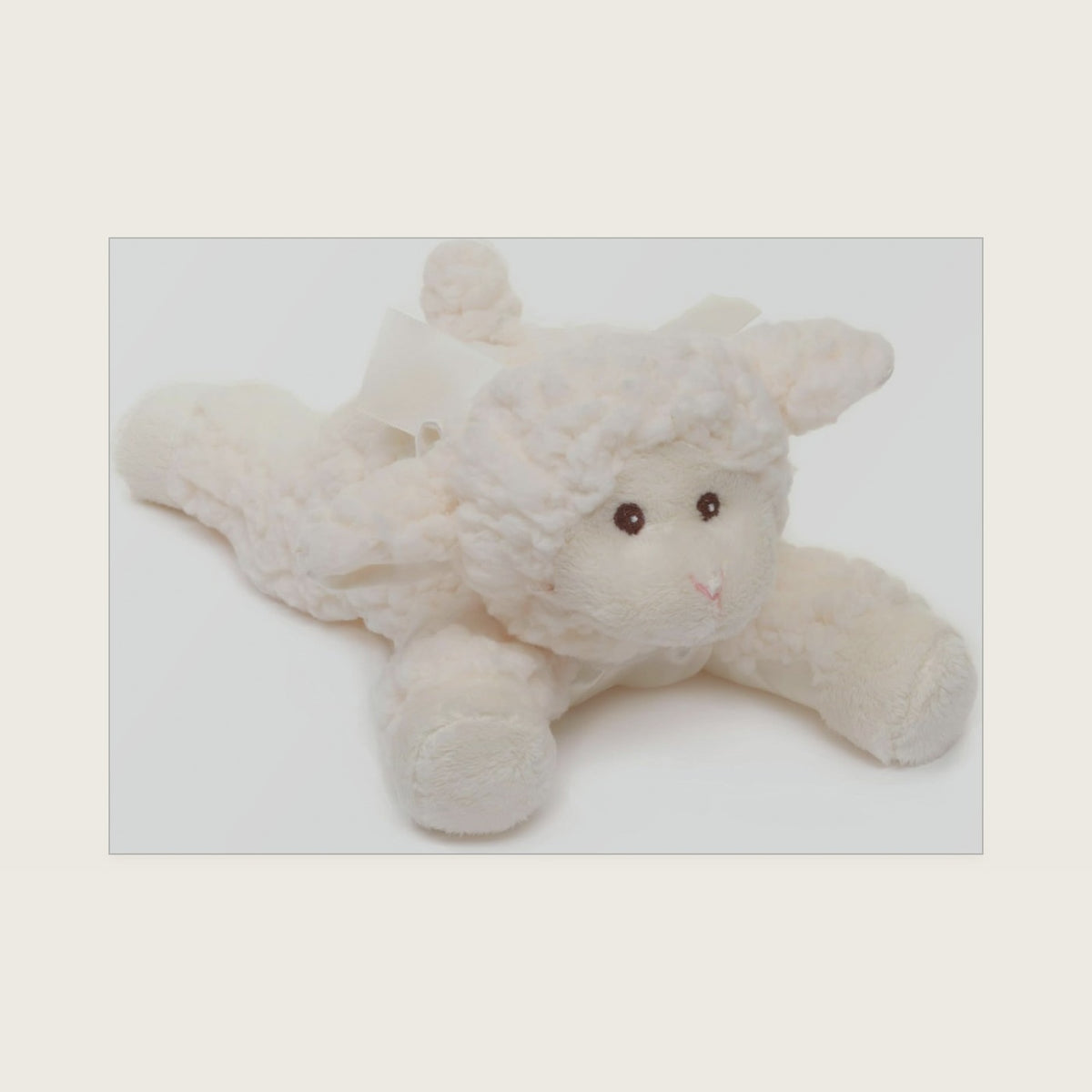 Bearington Baby Baa Plush Stuffed Animal Lamb with Rattle, 8 inches