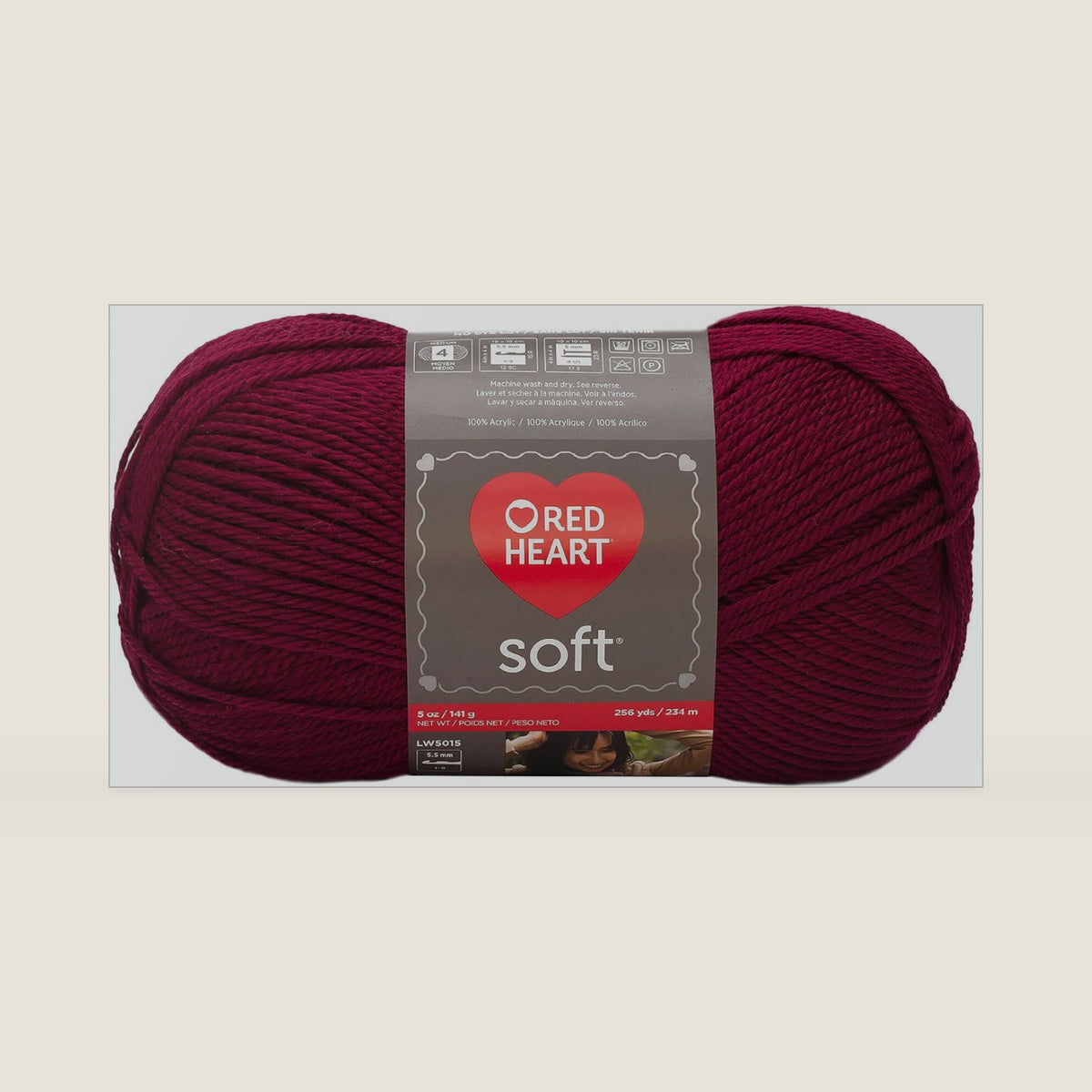 Red Heart Soft Yarn, Wine - E728.4608