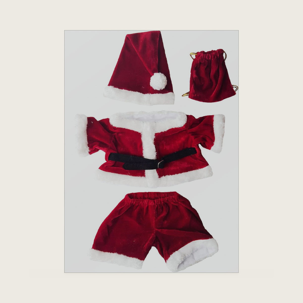 Santa Costume Outfit Teddy Bear Clothes Fit 14" - 18" , Vermont Teddy Bears, and Make Your Own Stuffed Animals