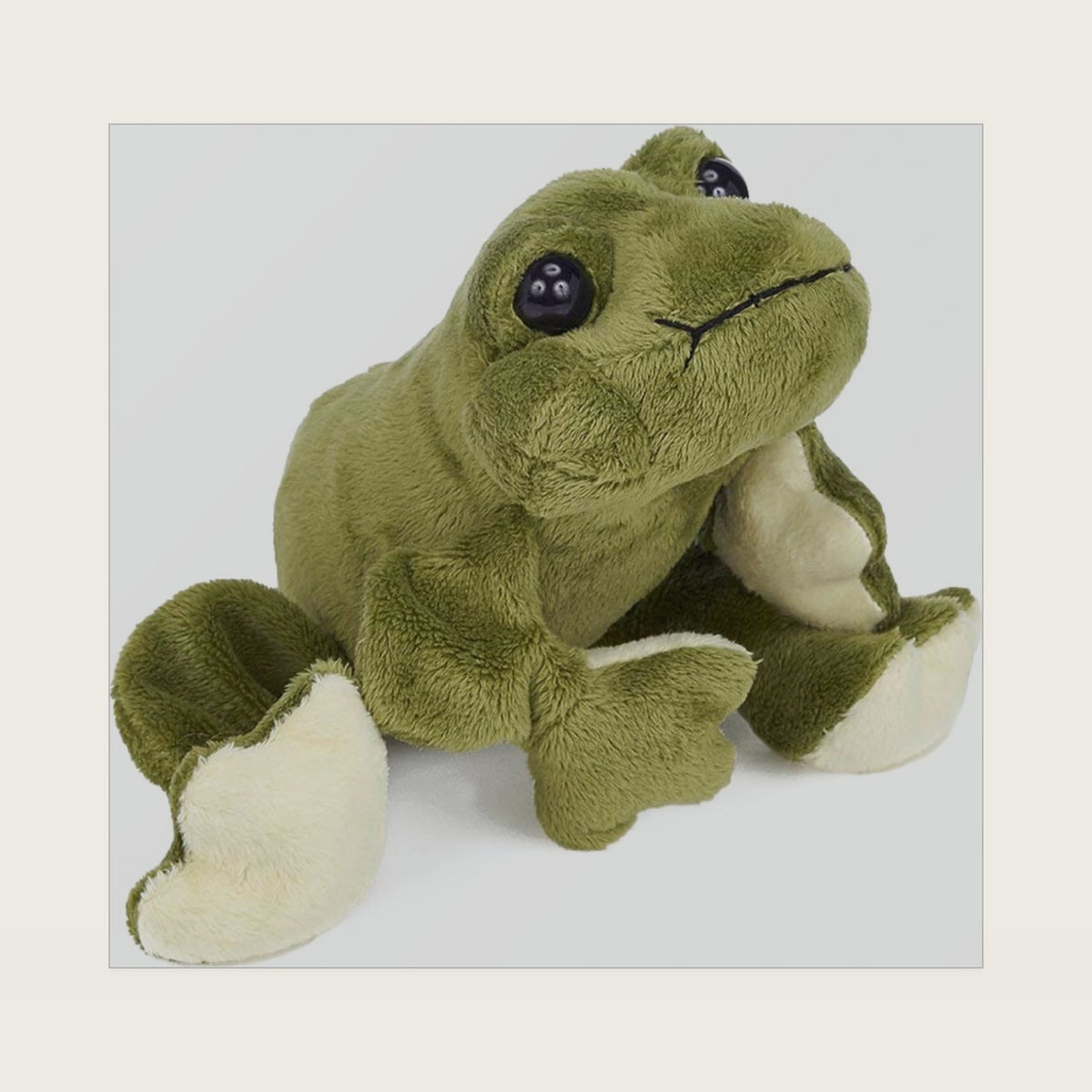 Bearington Frank Jr. Frog Plush Stuffed Animal - 8" Soft Realistic Green Frog Plush Toy with Soft Fur for Kids - Toad Plushie - Cuddly Companion Gift for Toddlers and Animal Lovers