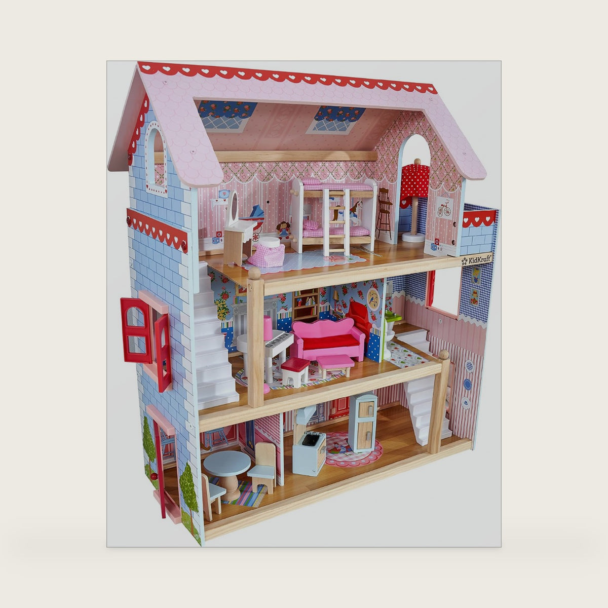 KidKraft Chelsea Doll Cottage Wooden Dollhouse with 16 Accessories
