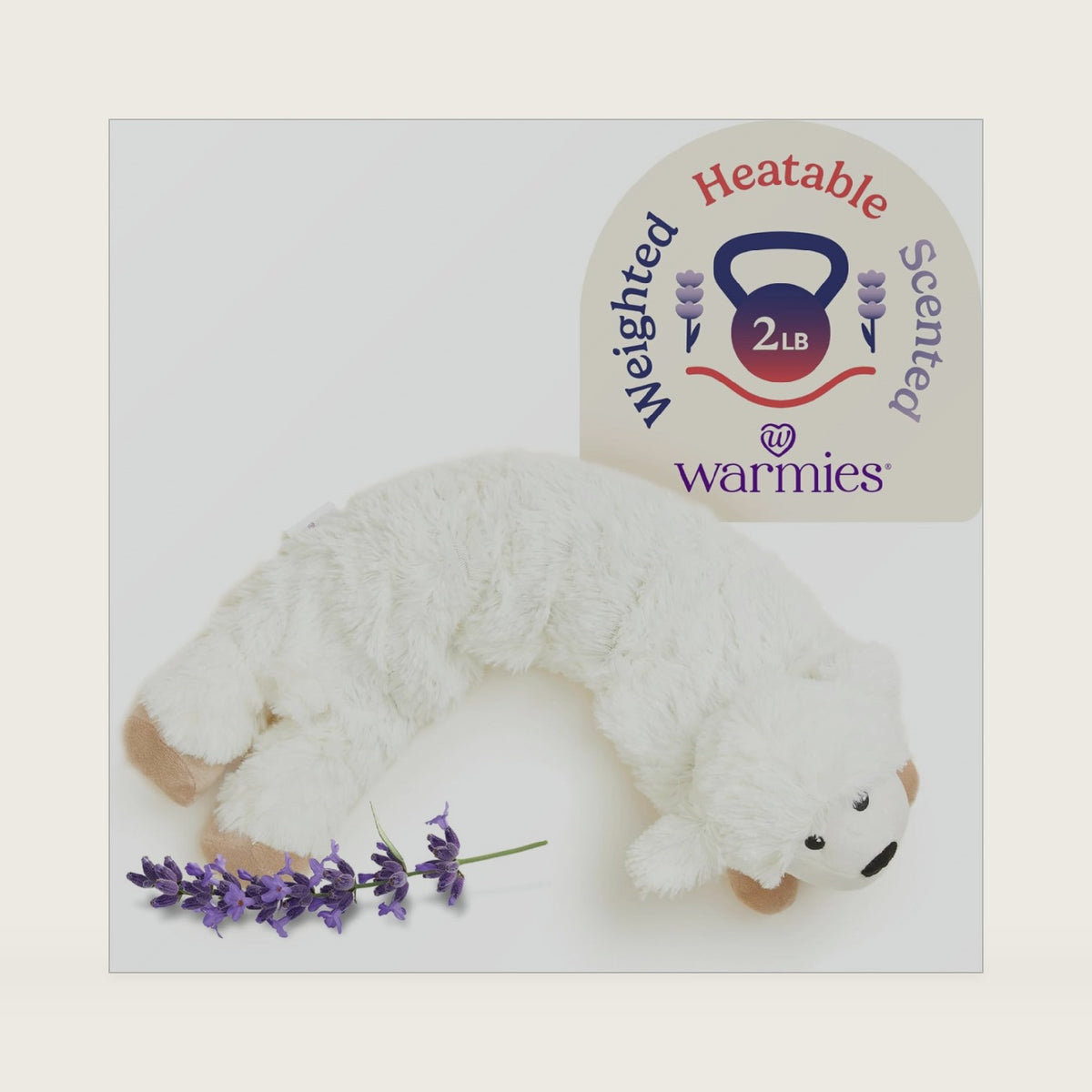 warmies Microwavable Neck Heating Pad, French Lavender Scented, White