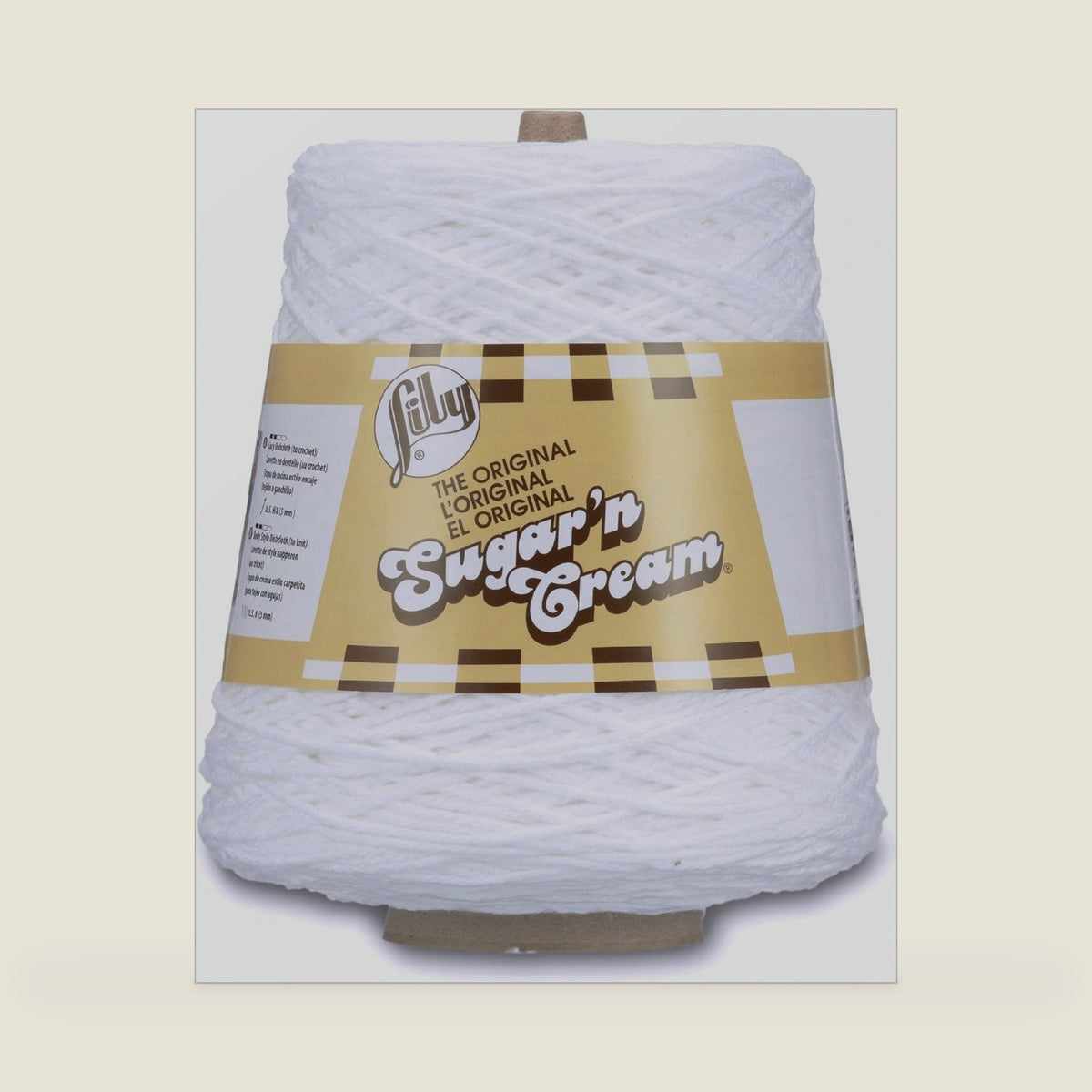 Lily Sugar 'N Cream Yarn, 14 Ounce Cone, White, Single Ball