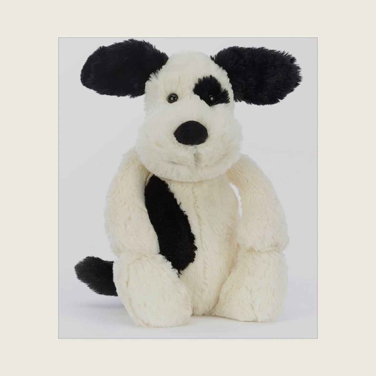 Bashful Black and Cream Puppy Stuffed Animal, Medium, 12 inches