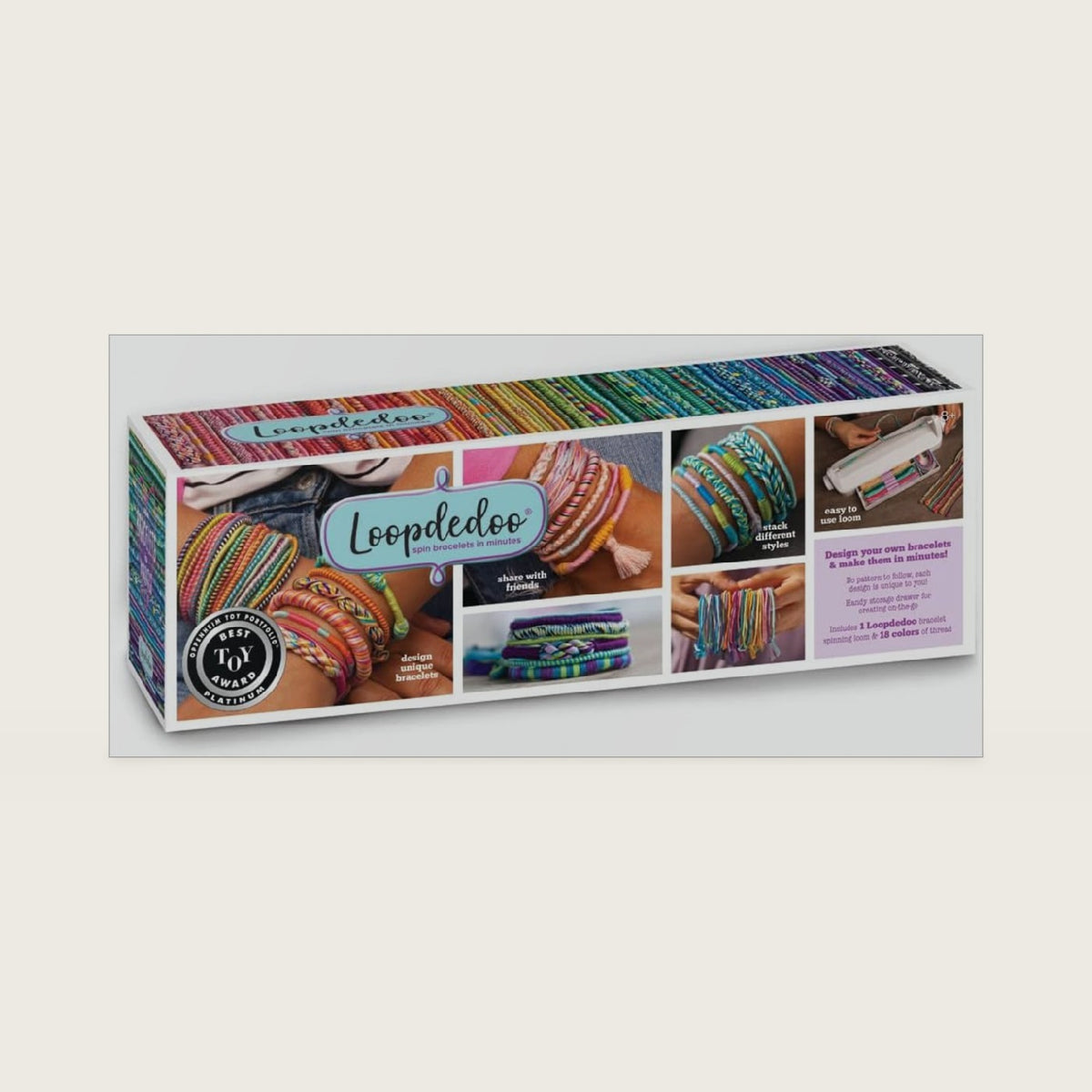 Loopdedoo DIY Friendship Bracelet Maker Kit - Bracelet Making Kit for Kids Ages 8 & Up - Make Bracelets in Minutes for Birthday, Christmas Gift - Award Winning Craft Kit