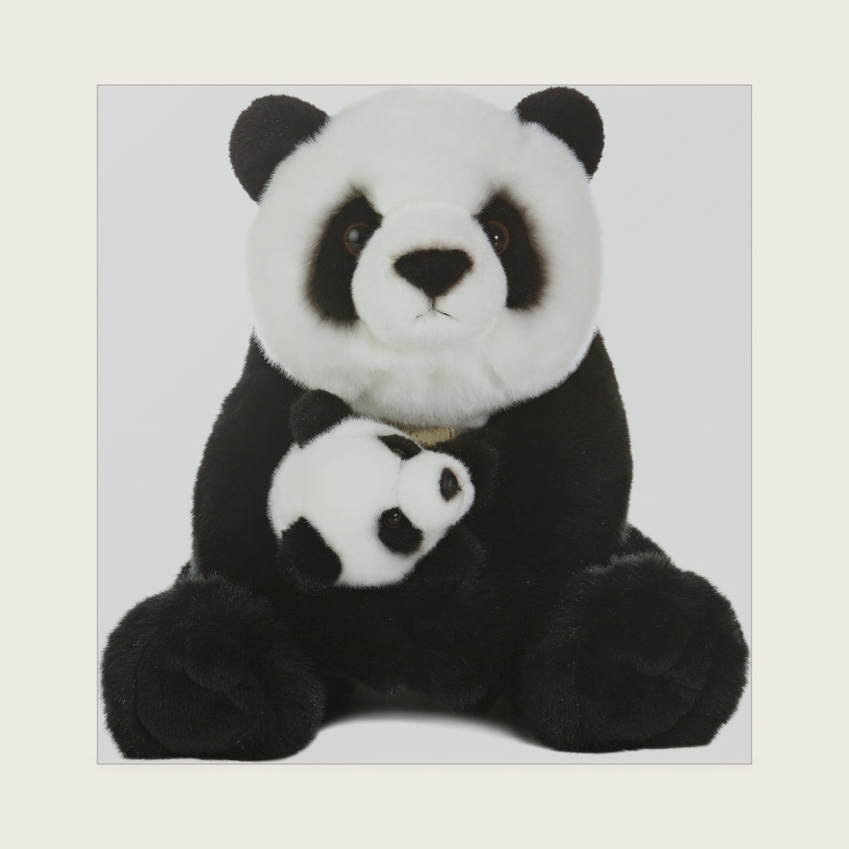 Miyoni 11" Panda with Cub Realistic Stuffed Animal