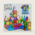 PicassoTiles 100 Piece Magnetic Tiles, Clear 3D Building Blocks for Kids 3+