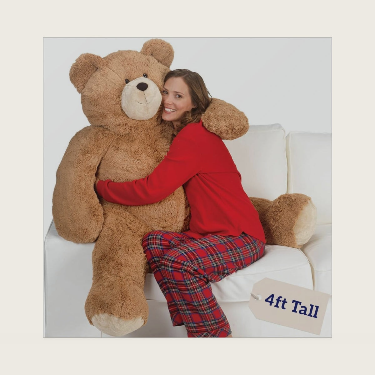 Vermont Teddy Bear Giant Stuffed Animal 4 FT | USA Bear Hospital Care