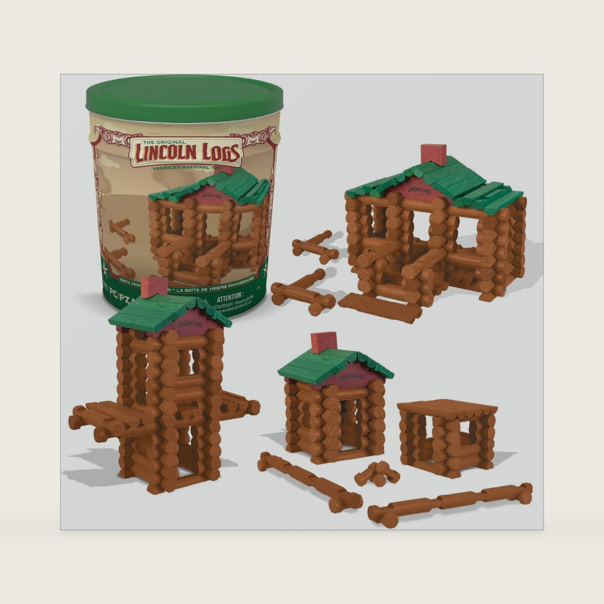 Lincoln Logs 100th Anniversary Tin
