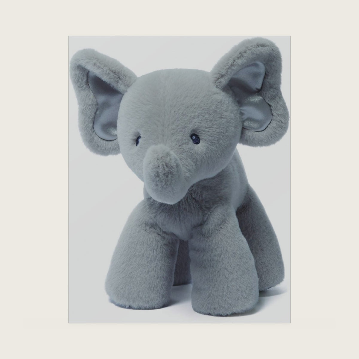 Baby Elephant Plush Toy 10", Gray - Soft Cuddly Stuffed Animal for Infants, Machine Washable