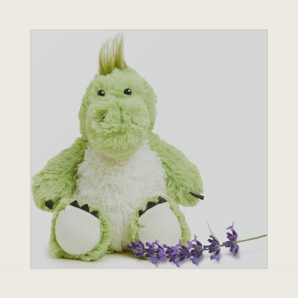 warmies Microwavable & Weighted Stuffed Animals, Green Dinosaur - Heated Stuffed Animal Plushie for Warmth & Comfort - Soft Plush Toys for Adults & Children (Boys, Girls, Babies & Toddlers)