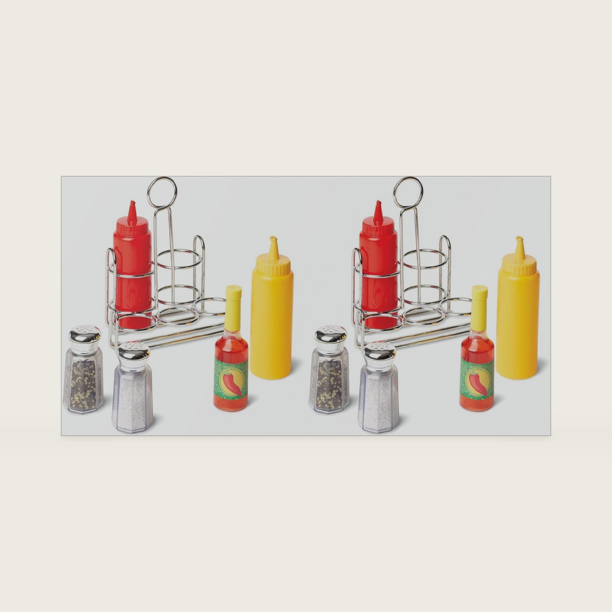 Melissa & Doug 6-Piece Condiments Wooden Play Kitchen Food Set