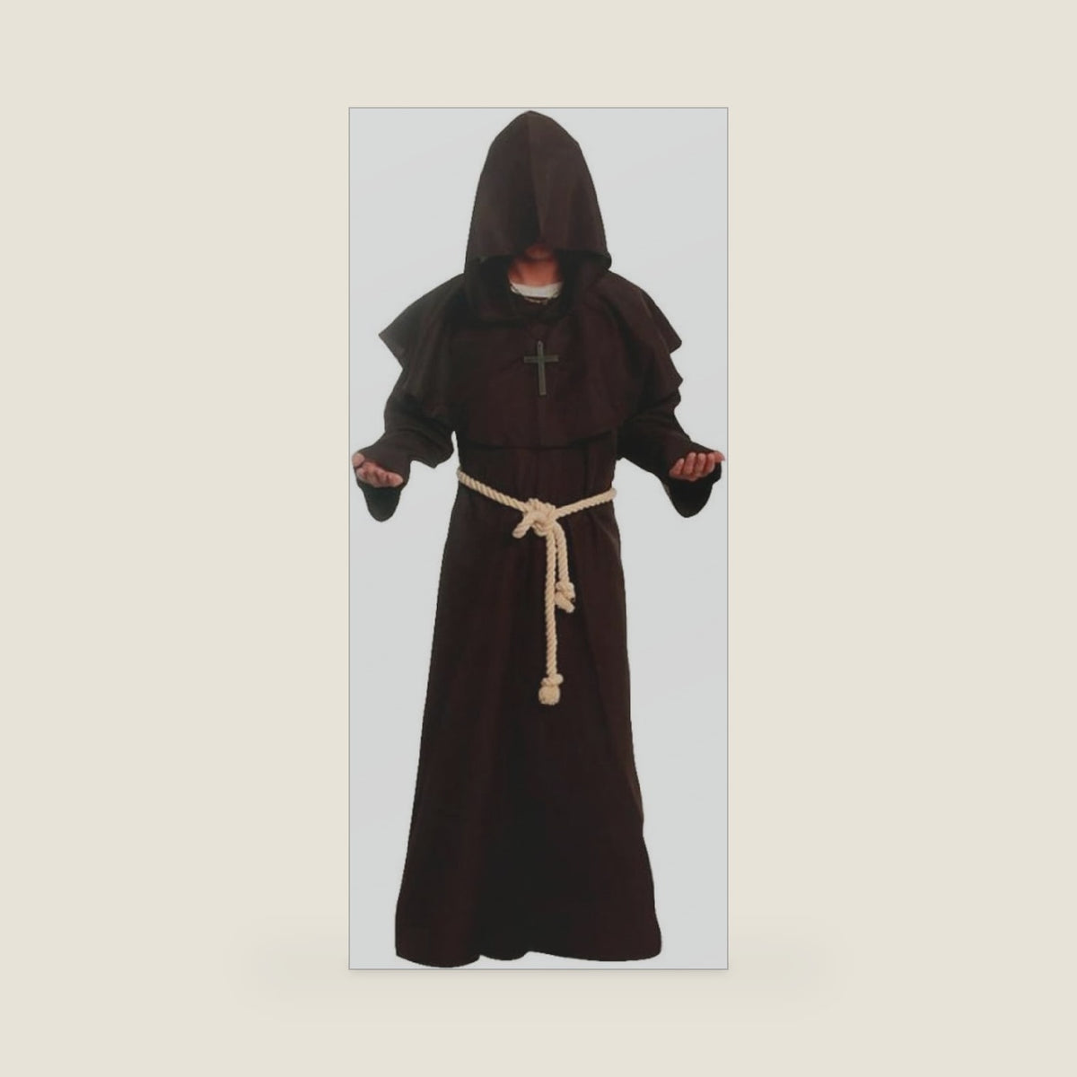 GOLDSTITCH Friar Medieval Hooded Monk Renaissance Priest Robe Costume Cosplay