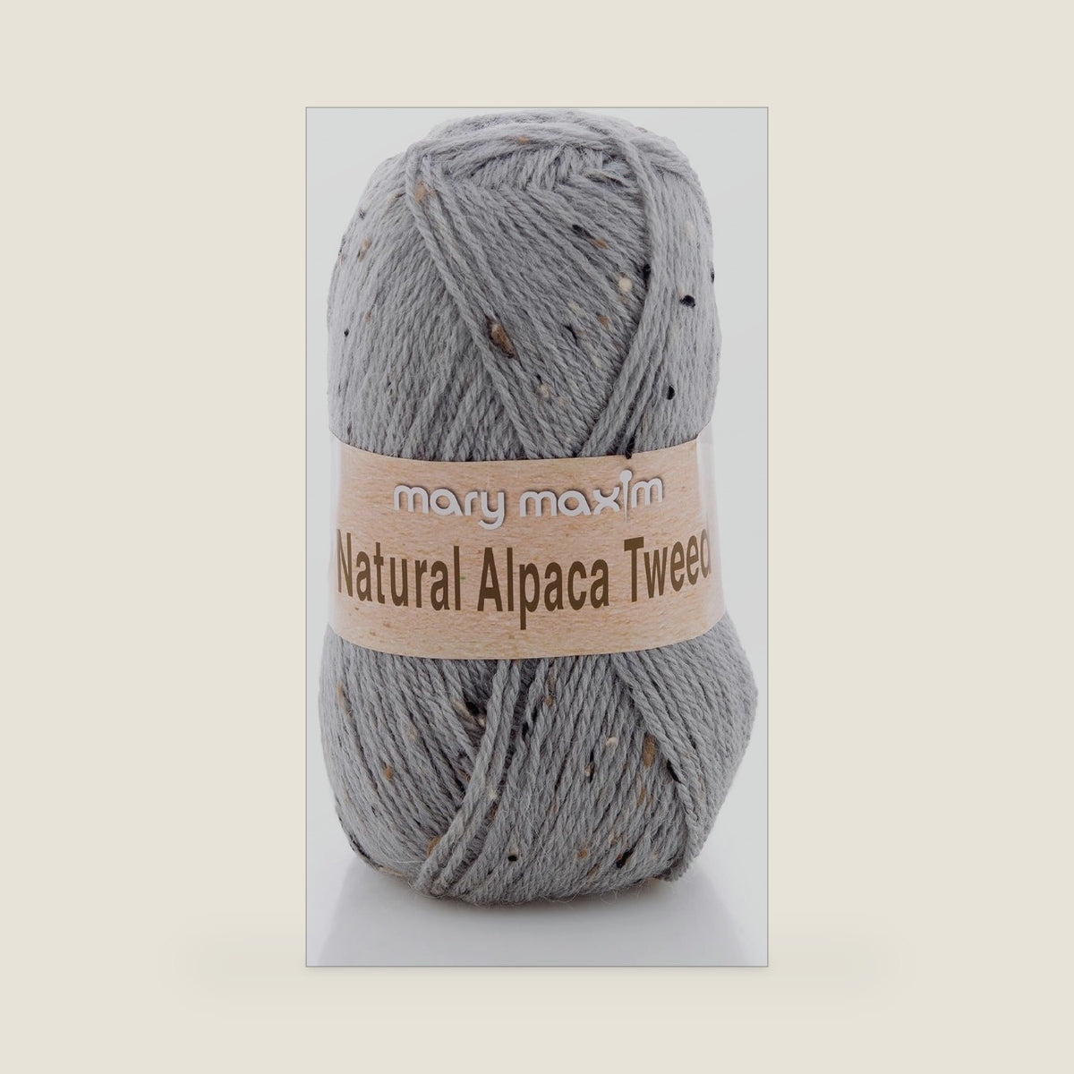 Mary Maxim Alpaca Yarn, Grey Tweed Yarn for Crocheting, Knitting 262 Yards
