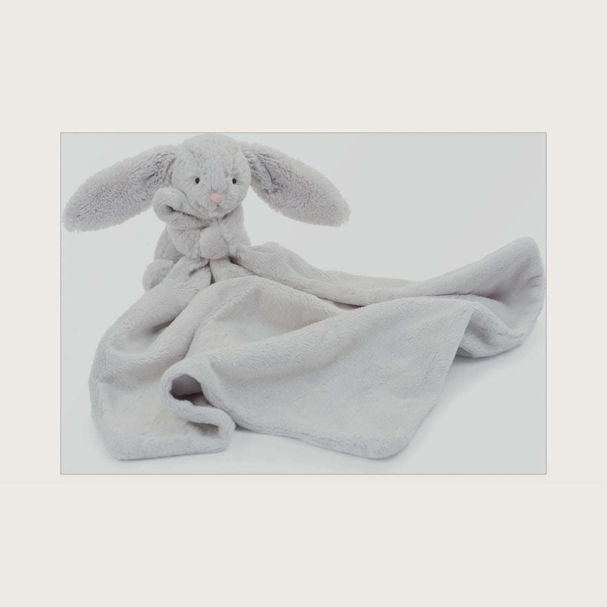 Bashful Grey Bunny Soother, 13.5 inches - Security Blanket and Lovey for Babies - Baby Gift