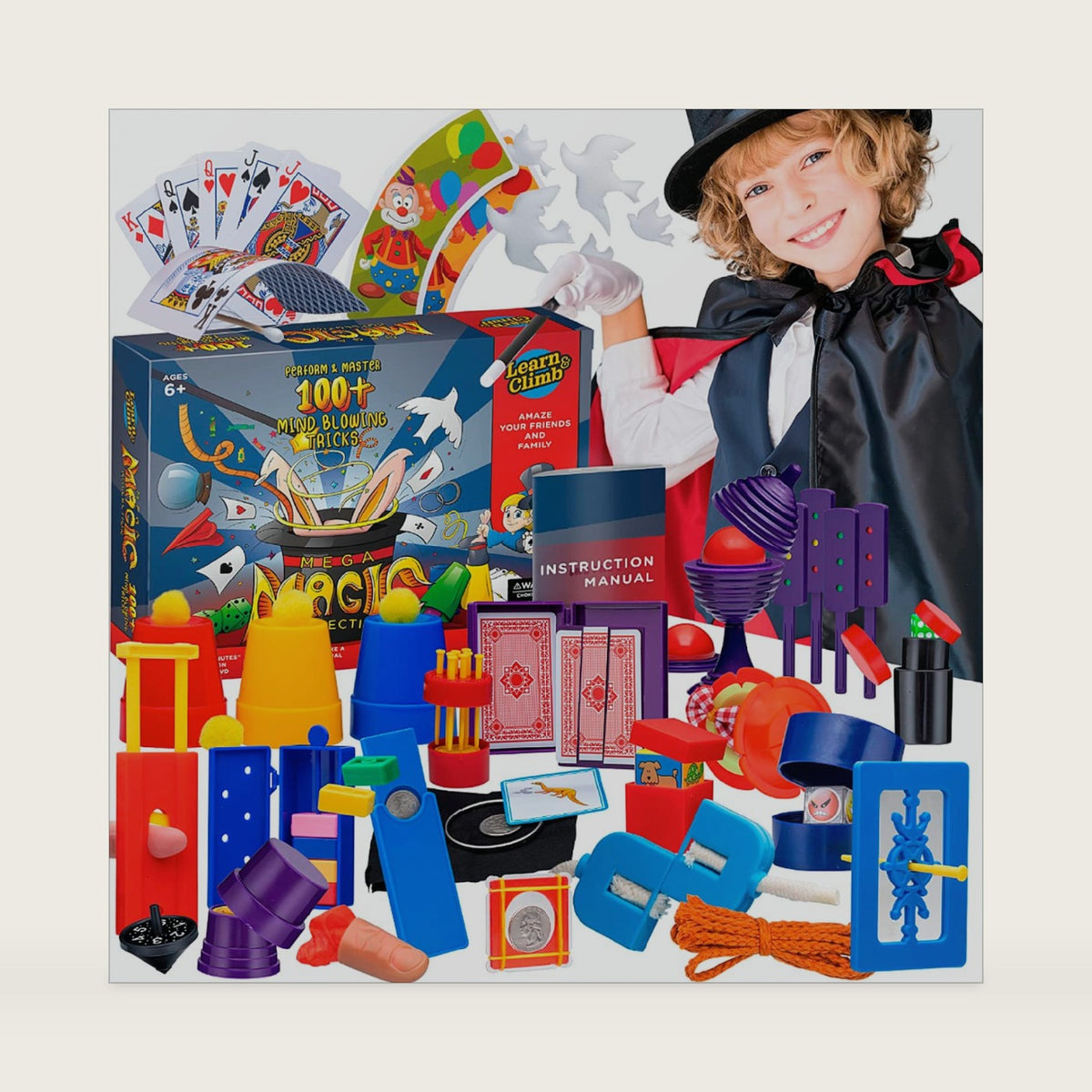 Mega Magic Kit for Kids - Perform 100's of Today's Most Exciting Tricks - Magic Set with Tutorial Videos for Kids Ages 6-8, 8-10, 10-12