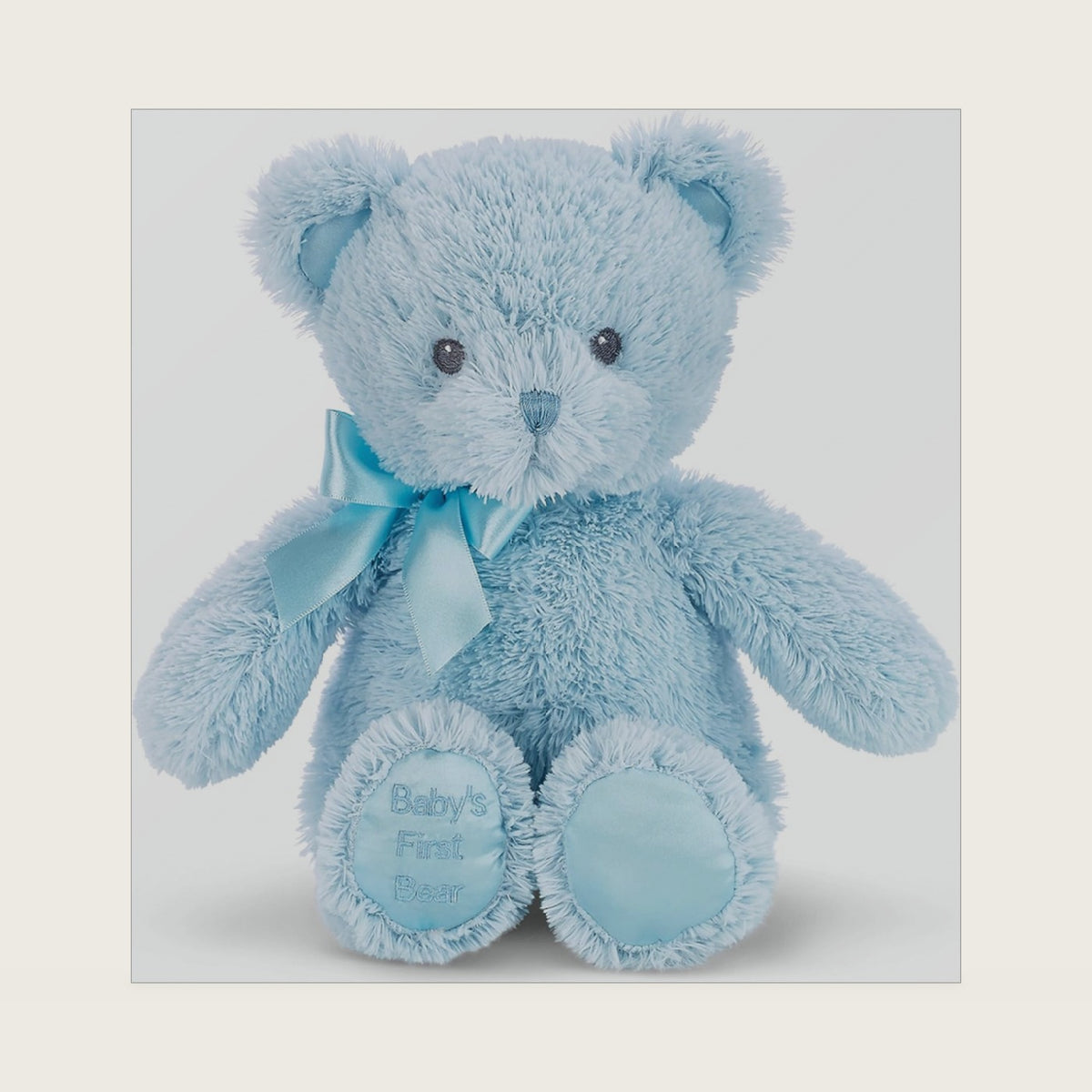 Bearington Blue Teddy Bear - 12" Fluffy and Cuddly My First Teddy Bear Companion with Premium Plush and Soft Fur - Adorable Stuffed Animal for Baby Boy Gift for Babies, Toddlers and Kids
