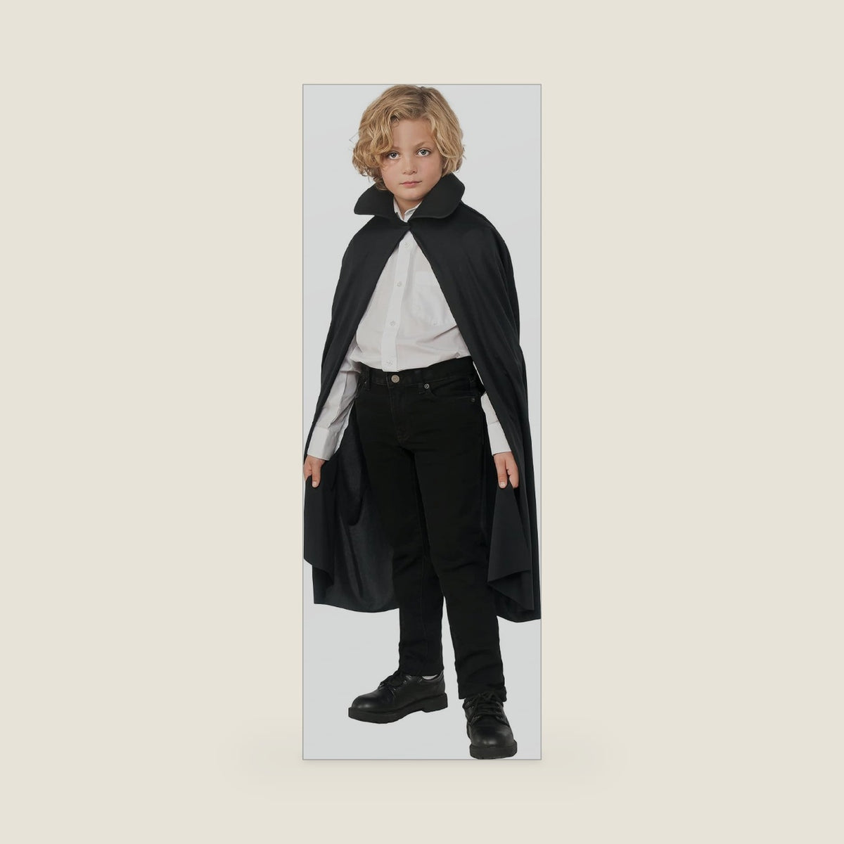 Rubies Black 36 inch Long Fabric Cape With Foam Filled Collar for Kids, Unisex No Size