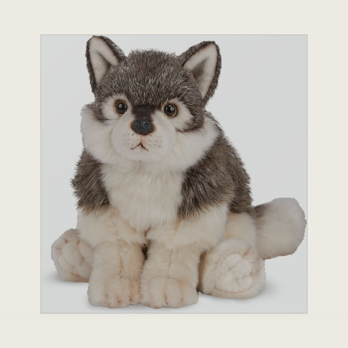 Bearington Nanook Wolf Stuffed Animal - 13" Soft, Cuddly, and Realistic Wolf Plush Toy with Floppy Body - Adorable Lifelike Wolves Stuffie Gift for Kids, Wildlife Enthusiasts, and Plush Collectors