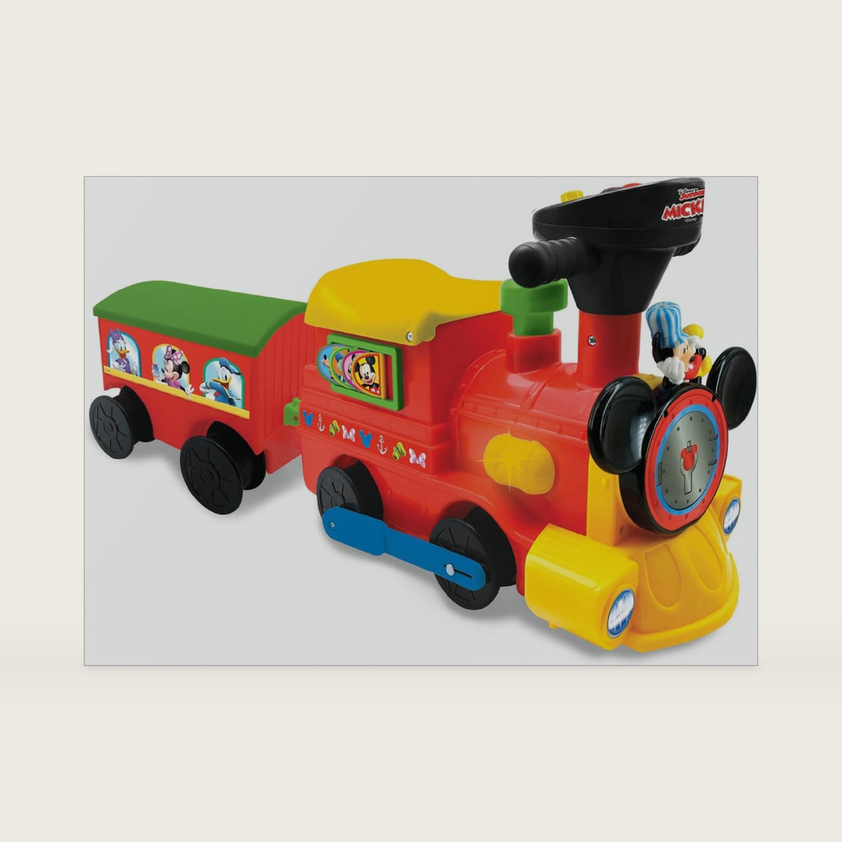 Kiddieland Toys Limited Battery-Powered Mickey Choo with Caboose & Tracks Ride On,Multi,9.5 x 14.25 x 31.5 inches (054080)