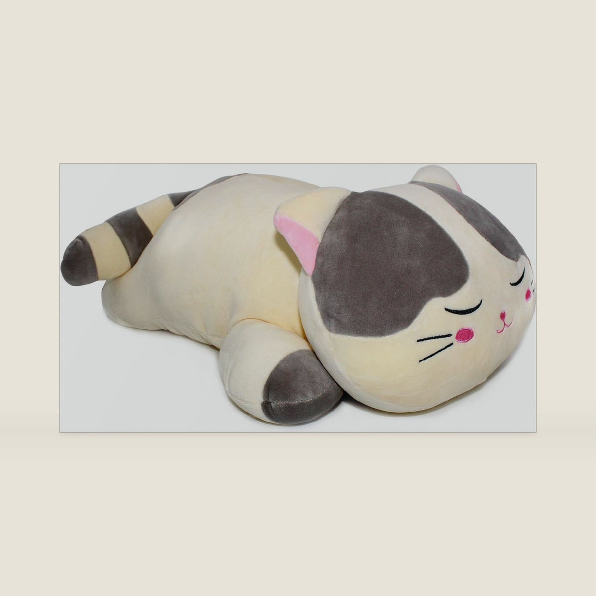 Very Soft Cat Big Hugging Pillow Plush Kitten Kitty Stuffed Animals Gray 23.5"