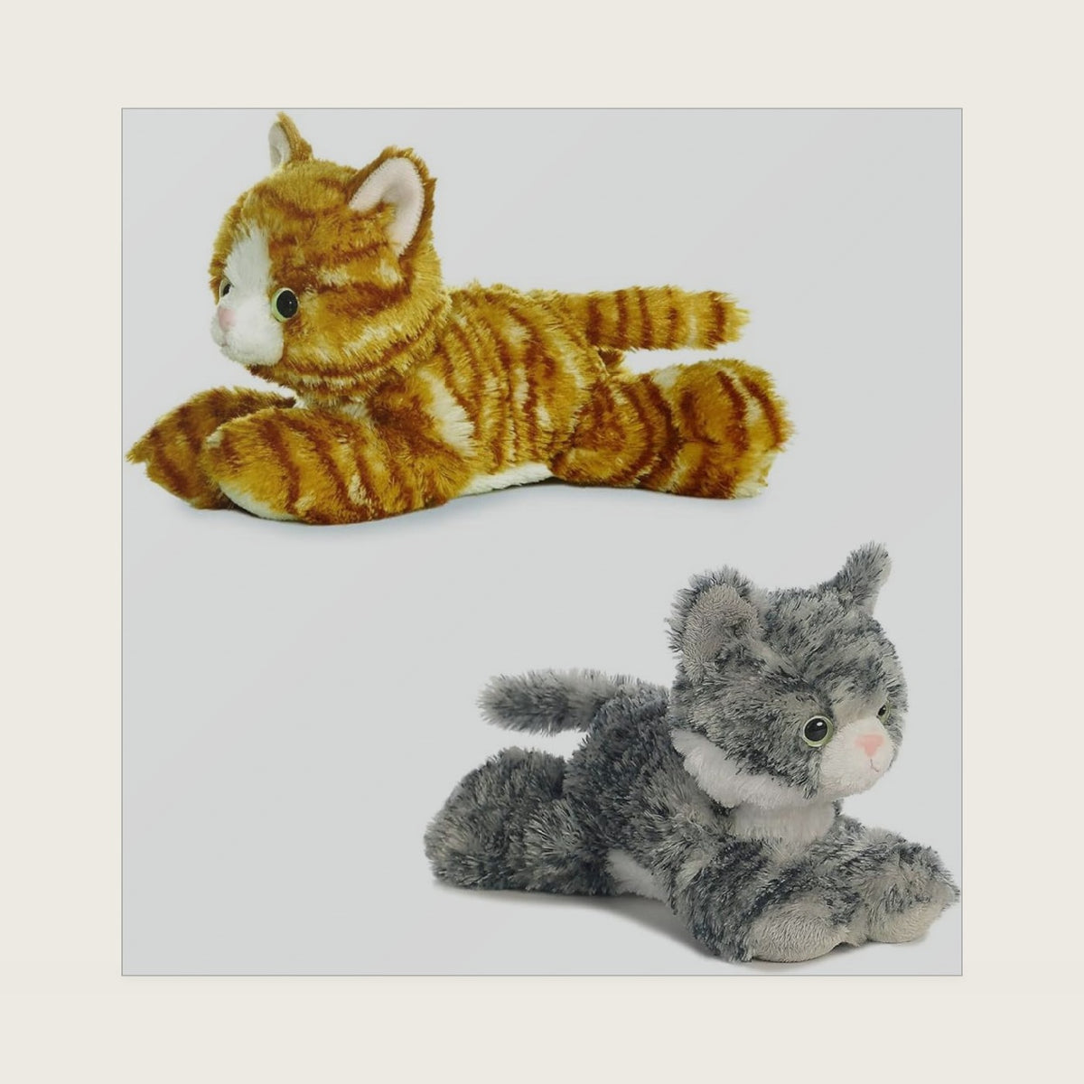 Molly Orange & Lily Gray 8" Mini Tabby Plush Cat Bundle