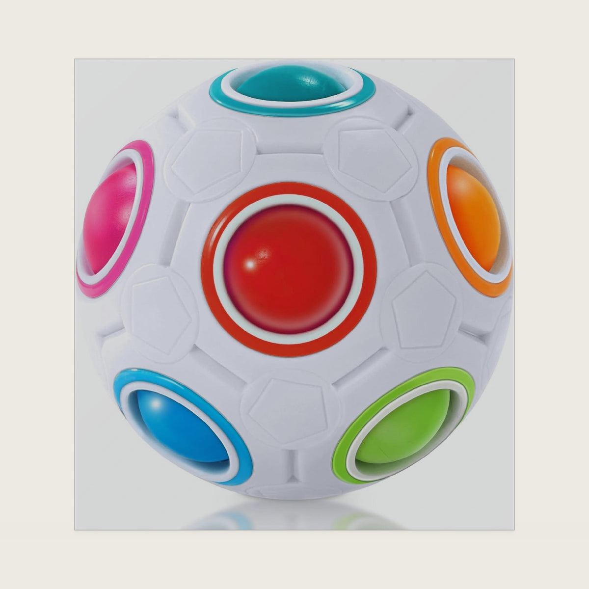Vdealen Magic Rainbow Puzzle Ball, Fidget Ball Puzzle Brain Teaser Fidget Toy for Boys & Girls- Birthday Party Easter Valentines Christmas Stocking Stuffers for Kids Teen & Adults(Off White)