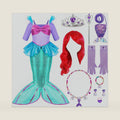 Spooktacular Creations Halloween Little Mermaid Costume for Girls, Sequin Mermaid Dress Set, Light Purple Princess Dress for Toddler Dress-Up, Cosplay Party (3T, 3-4 yrs)