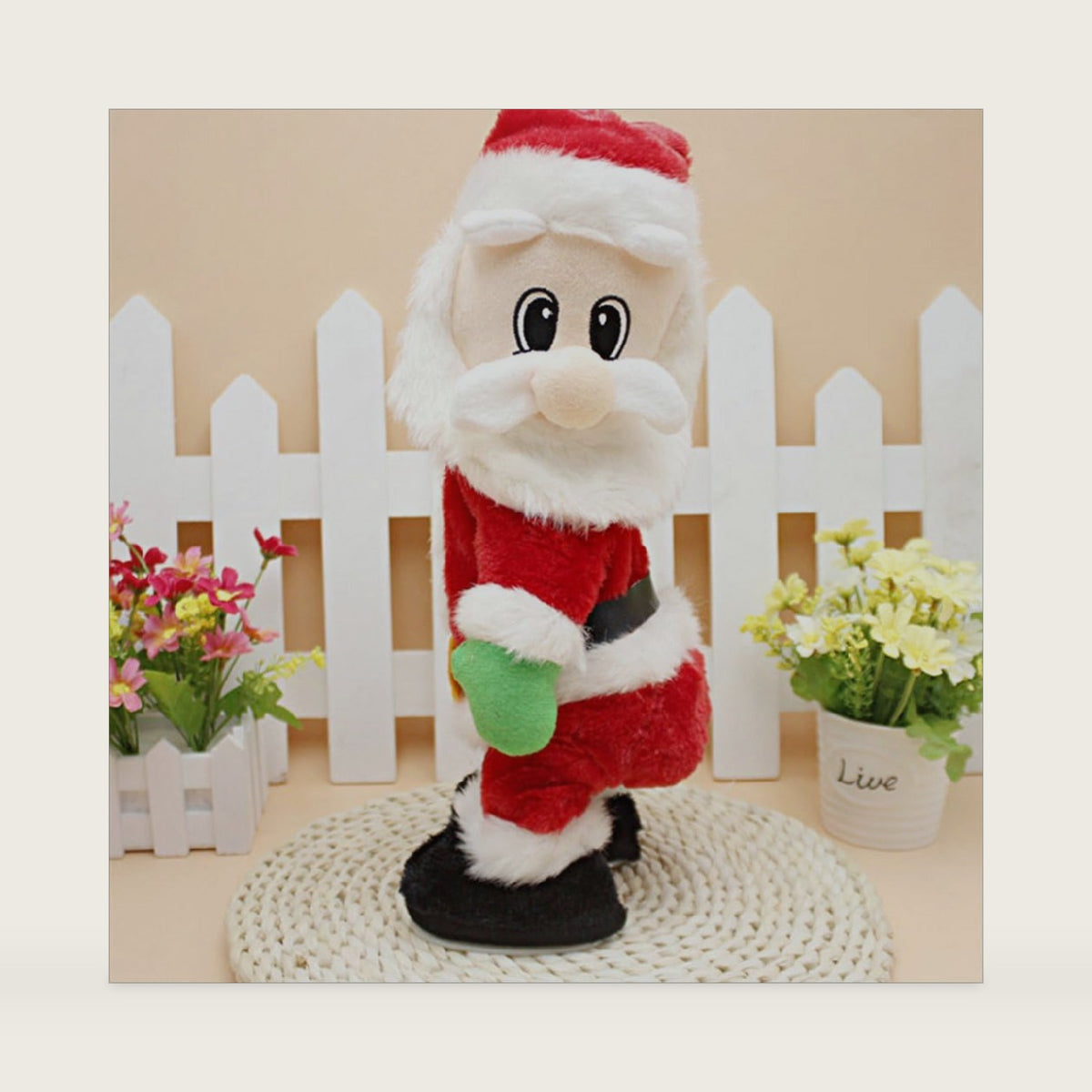 Dancing Santa Claus Plush Toy – Animated Singing and Twisted Wiggle Hip Christmas Figure for Kids, Funny Musical Holiday Decor, Interactive Christmas Plush Gift – Spanish Song