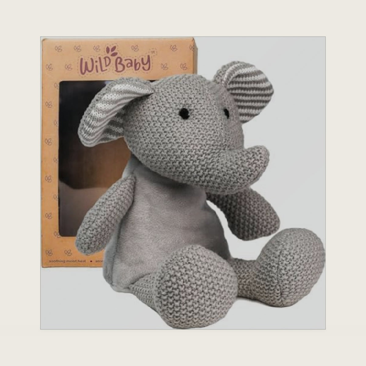 WILD BABY Microwavable & Weighted Plush Toy - Elephant Stuffed Animal for Comfort & Warmth - Soft, Heatable Plushie for Snuggles - Great for Kids, Toddlers & All Ages