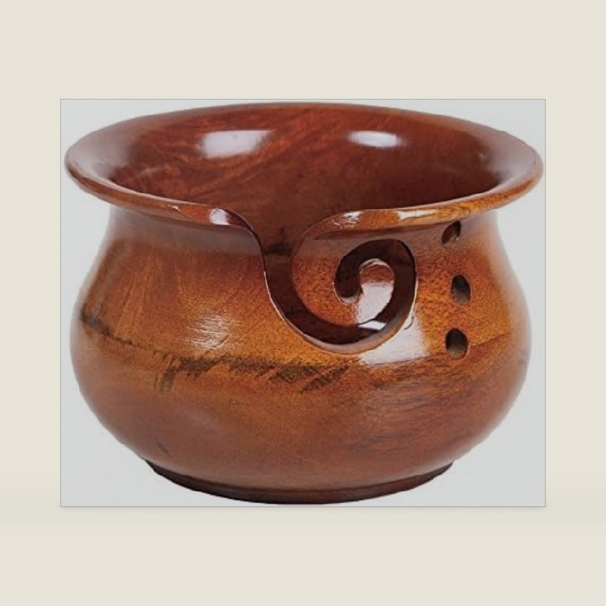 Knit Picks Yarn Bowl (Dark Brown Mango Wood)
