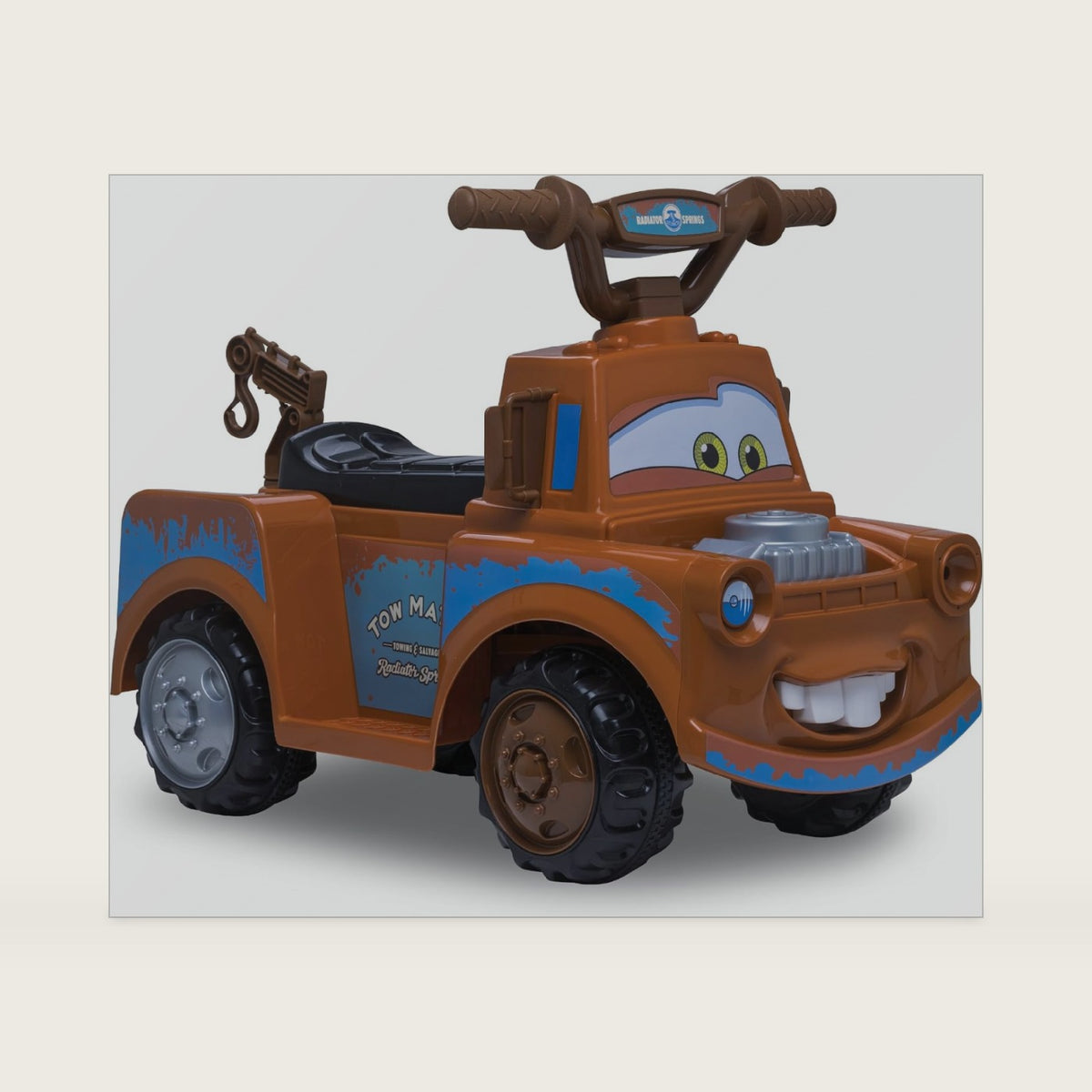 Kid Trax Toddler Disney Cars 3 Tow-Mater Electric Quad Ride-On, Kids 1.5-3 Years Old, 6 Volt Battery and Charger Included, Max Weight 45 lbs, Tow-Mater brown