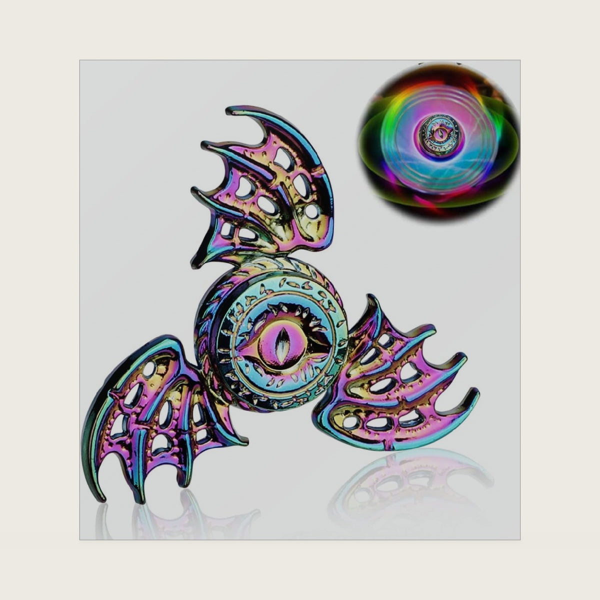 Phoenix Cool Fidget Hand Spinners Dragon Wing Finger Spinner Metal Focus Stainless Steel Fingertip Gyro Stress Relief Spiral Twister Toy Party Favors Birthday Gift for Kids Adults(Rainbow)
