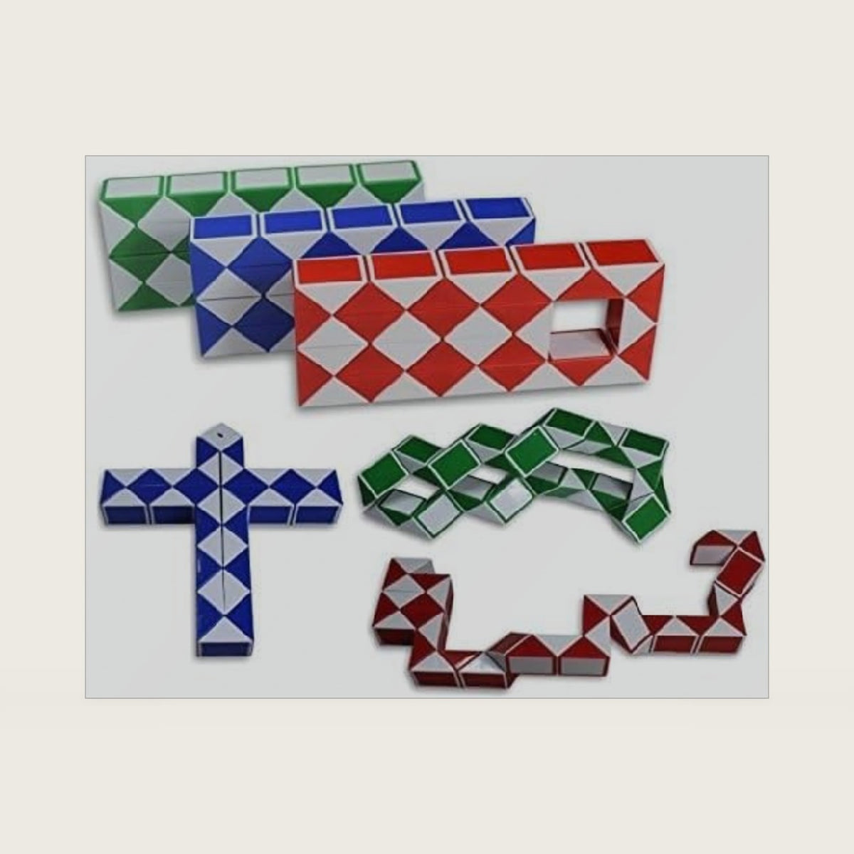 Magic Snake Cube Twist Puzzle Bundle of 3! 36 Wedges! 3 Large Cubes (Large 3 Pack)