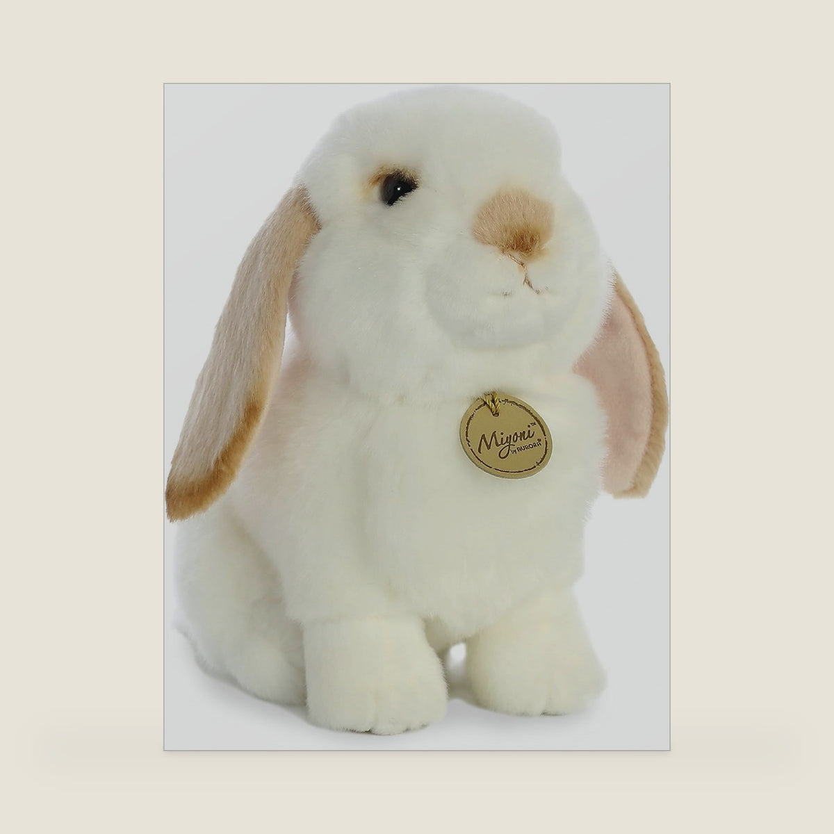 Aurora - Miyoni - 11" Lop Eared Rabbit with Tan Ears, White and Tan