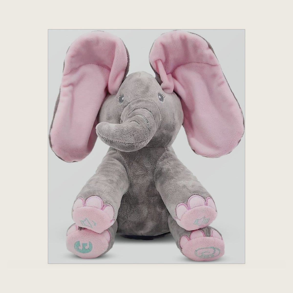 Dimple Kaia Peek-A-Boo Elephant, Interactive Singing Plush Toy, Moving Ears