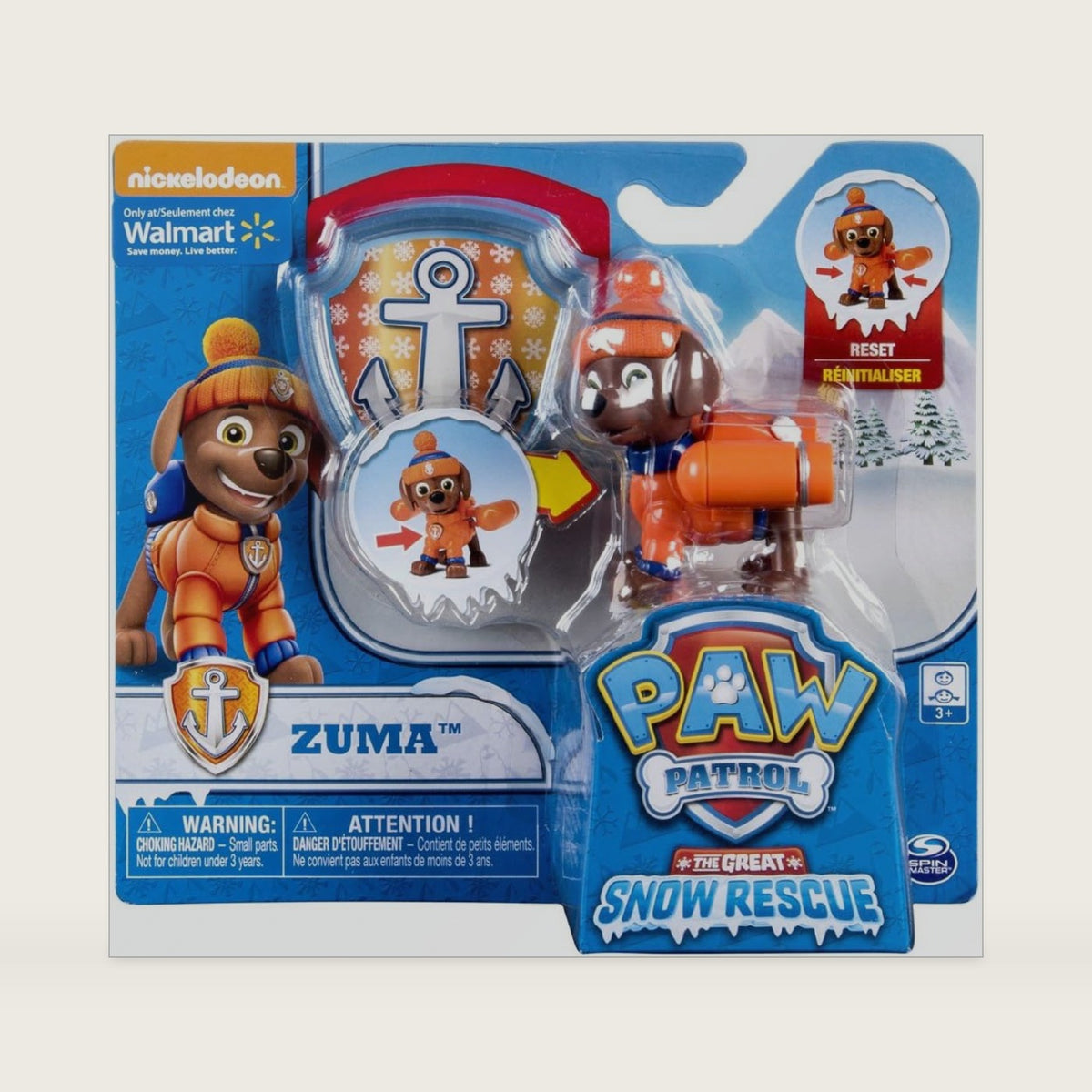 Paw Patrol Snow Rescue – Zuma with Transforming Pup Pack and Badge