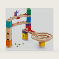Hape Quadrilla Race to Finish Wooden Blocks with Marble Run Play