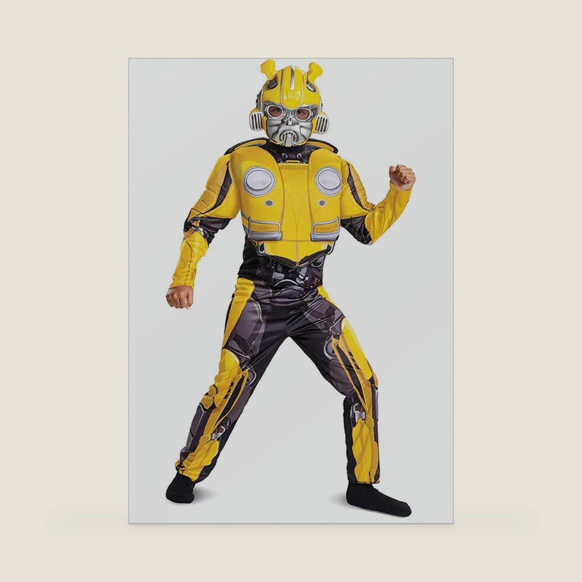 Disguise Transformers Bumblebee Costume for Kids. Official Licensed Autobot Yellow Volkswagen Bug Classic Muscle Costume Suit for Boys & Girls